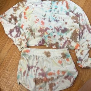 Size S Super cute Target tie-dye hoodie sweatsuit with shorts